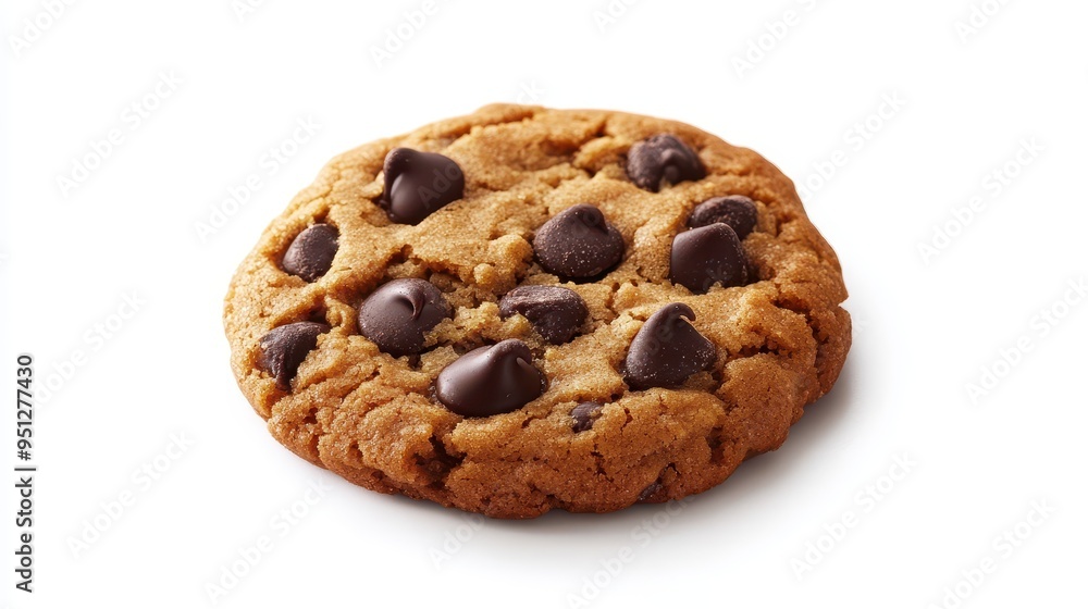 Freshly Baked Chocolate Chip Cookie on White Background Freshly Baked Chocolate Chip Cookie on White Background