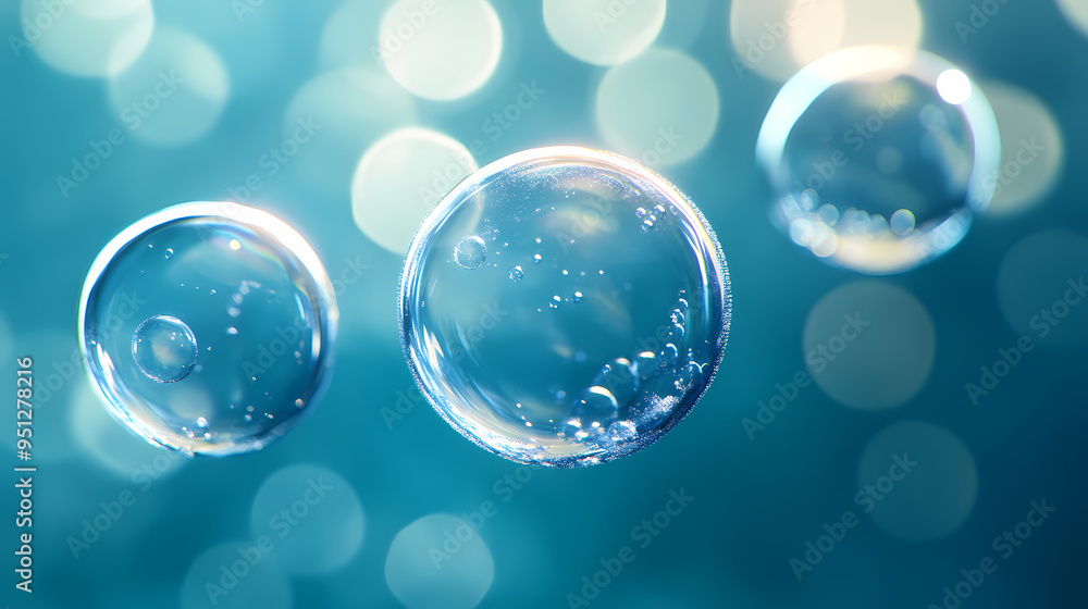 Water bubbles on blue background Water bubbles on blue background