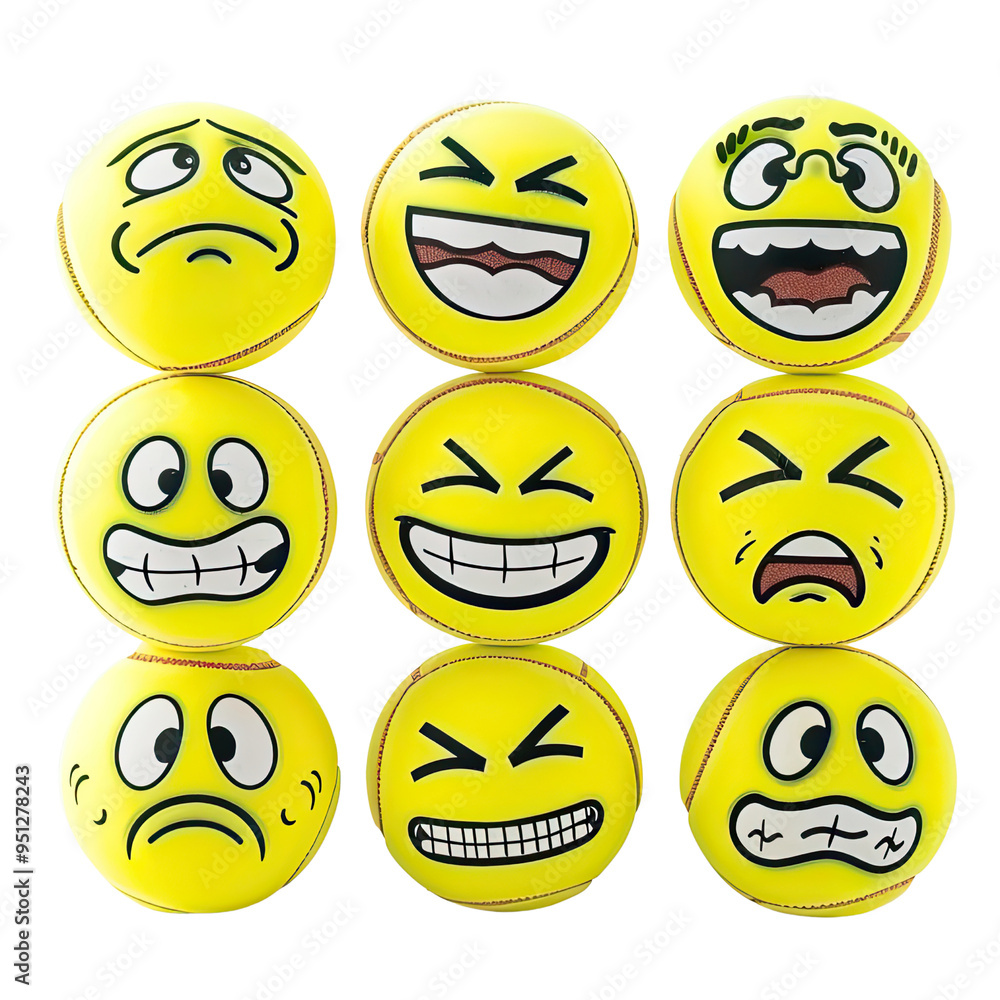 Fototapeta premium Emoji And Emoticon Transparent Backgrounds, Generative AI