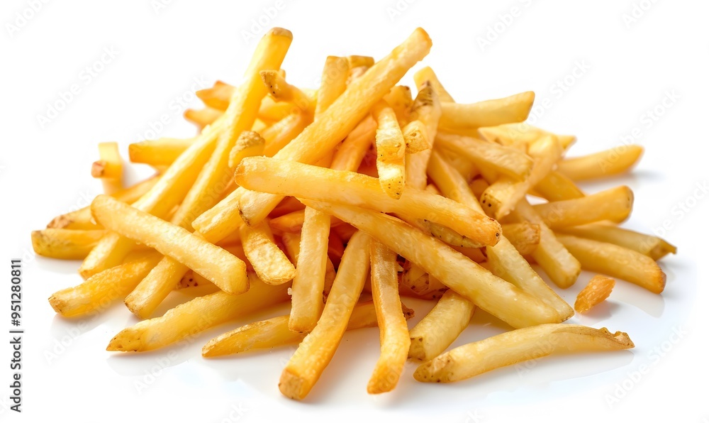 French fries on white background. French fries on white background.