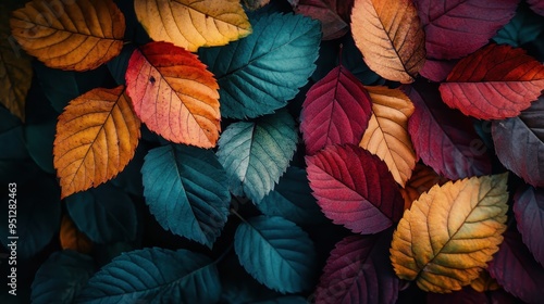 Wallpaper Mural Vibrant Autumn Leaves in Rich Colors Torontodigital.ca