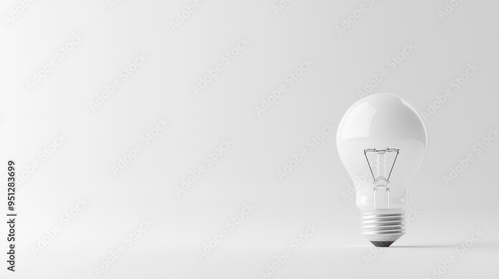 Illuminating Innovation - 3D Render of High Luminosity Light Bulb Symbolizing Ideas on White Background in 8k Resolution, Generate Ai Illuminating Innovation - 3D Render of High Luminosity Light Bulb Symbolizing Ideas on White Background in 8k Resolution, Generate Ai