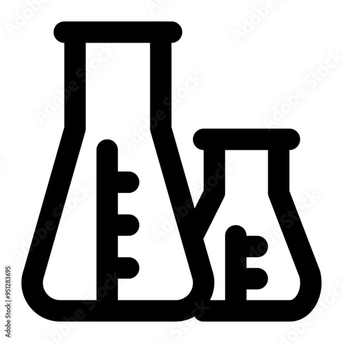 erlenmeyer, flask, research, laboratory, tools outline icon