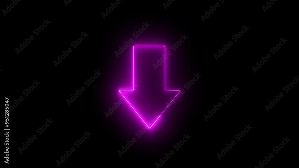 Arrow-shaped neon sign. Neon arrow symbol icon. Neon arrow glowing. Directional sign arrow points to the down, Abstract directional neon arrow icon animation ,neon arrow loading animation, Arrow-shaped neon sign. Neon arrow symbol icon. Neon arrow glowing. Directional sign arrow points to the down, Abstract directional neon arrow icon animation ,neon arrow loading animation,