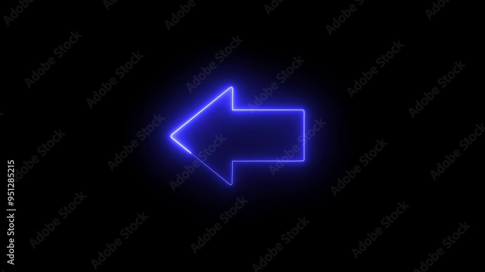 Arrow-shaped neon sign. Neon arrow symbol icon. Directional sign arrow points to the left, Abstract directional neon arrow icon animation ,neon arrow loading animation 4k Arrow-shaped neon sign. Neon arrow symbol icon. Directional sign arrow points to the left, Abstract directional neon arrow icon animation ,neon arrow loading animation 4k