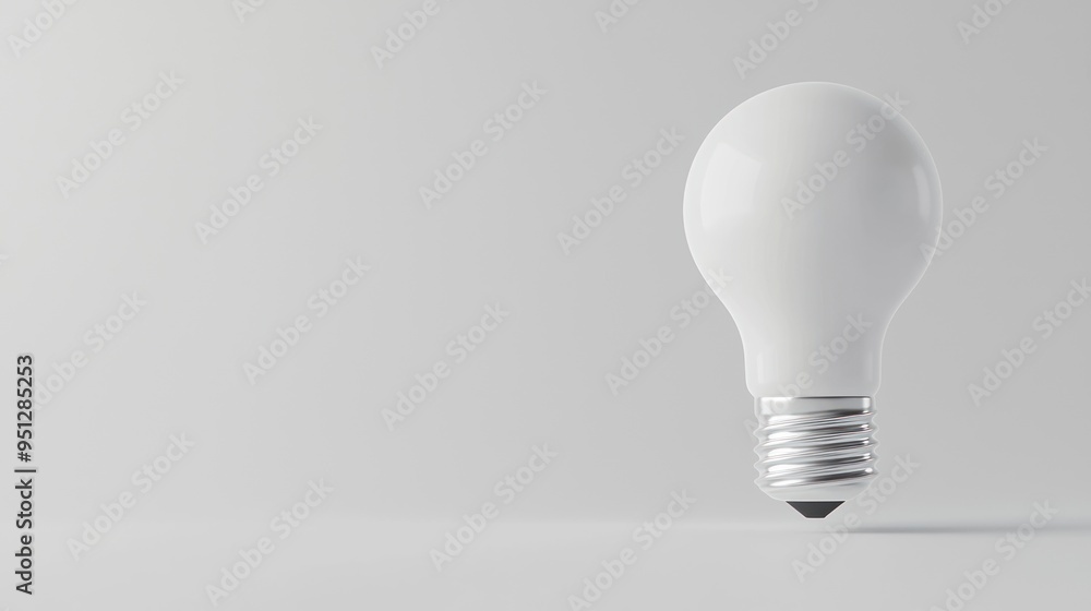 Illuminating Innovation - Minimalist 3D Render of Floating White Light Bulb on Clean Background with High Luminosity in 8K Resolution, Generate Ai Illuminating Innovation - Minimalist 3D Render of Floating White Light Bulb on Clean Background with High Luminosity in 8K Resolution, Generate Ai