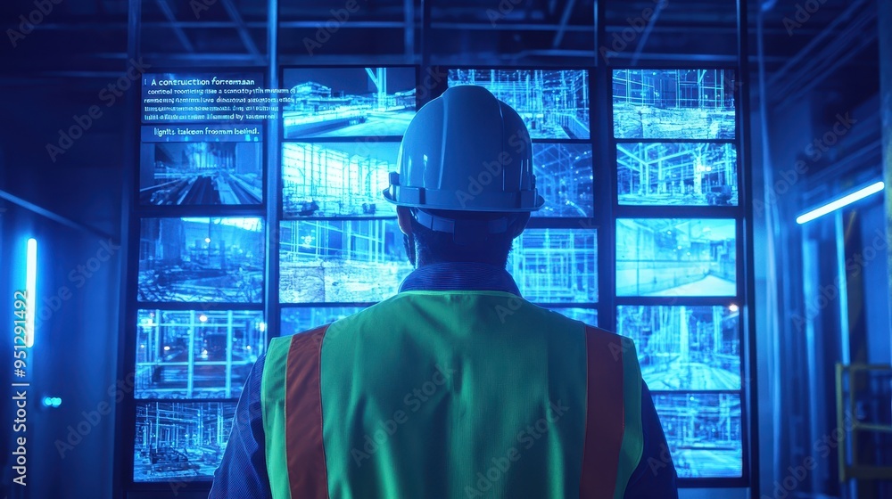 Engineer Analyzing Industrial Control Room Data Engineer Analyzing Industrial Control Room Data