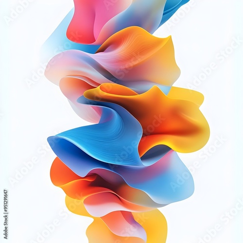 Captivating Abstract Promotional Banner with Vibrant Swirling Shapes and Saturated Hues