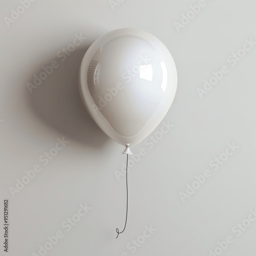 Helium balloon prop on solid white background, single object photo