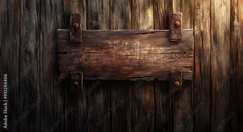 An Old Wooden Sign Against the Backdrop of an Aged Wooden Wall, Featuring Rustic Charm and Vintage Appeal, Perfect for Evoking Nostalgia and Traditional Aesthetics, Ideal for Representing Rustic Decor An Old Wooden Sign Against the Backdrop of an Aged Wooden Wall, Featuring Rustic Charm and Vintage Appeal, Perfect for Evoking Nostalgia and Traditional Aesthetics, Ideal for Representing Rustic Decor
