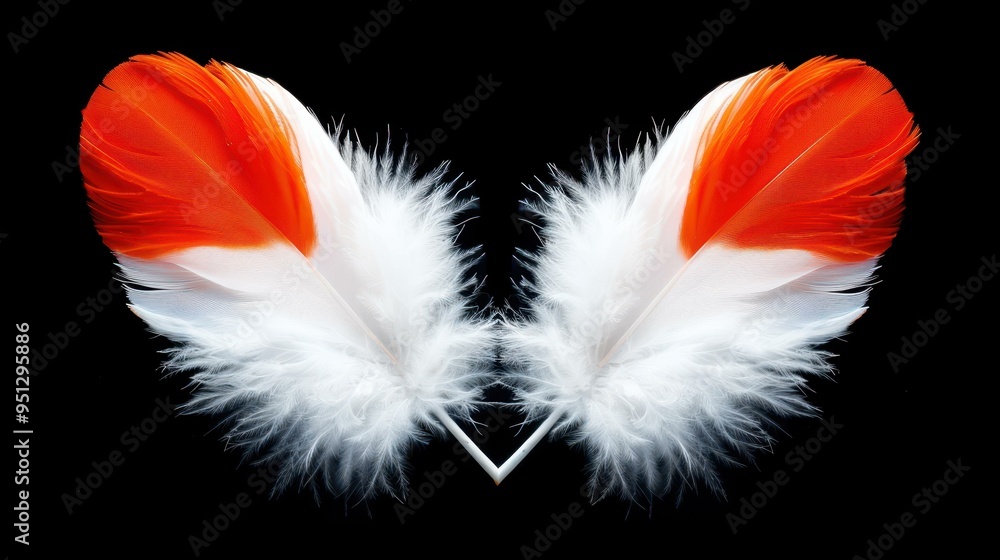 Obraz premium Magical angel feather wings for cosplay, fashion design, and dress up parties against a black background.