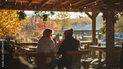 Cozy Autumn Afternoon at the Rustic Outdoor Cafe