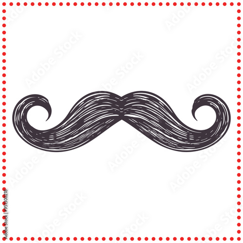 Classic Mustache Silhouette   Ideal for Grooming and Barber Logos