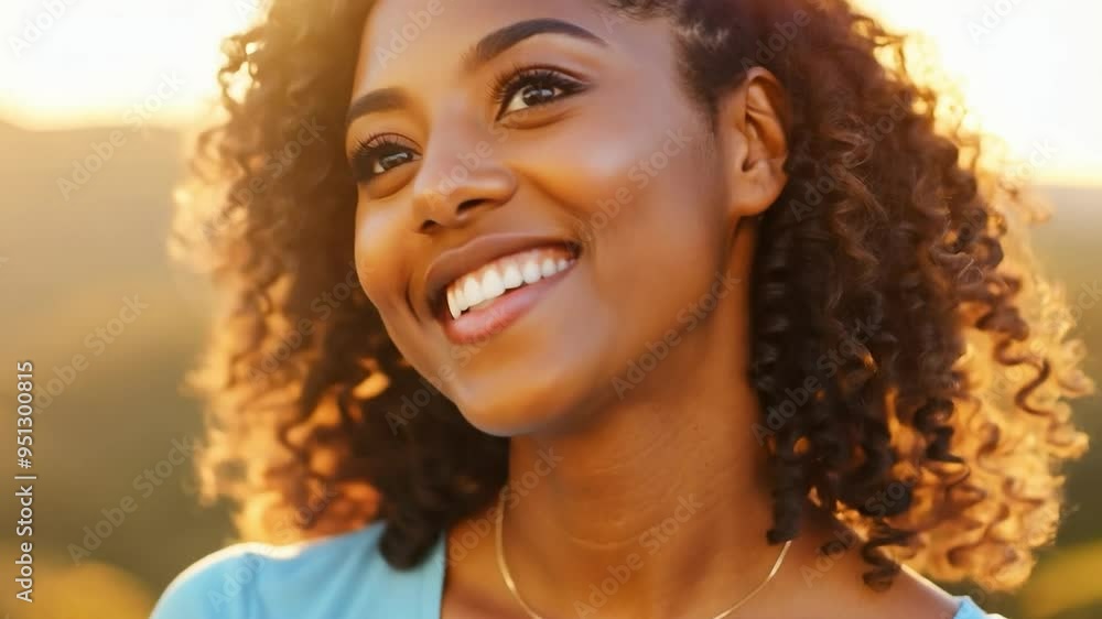 Young woman radiating joy with her perfect, bright smile Young woman radiating joy with her perfect, bright smile