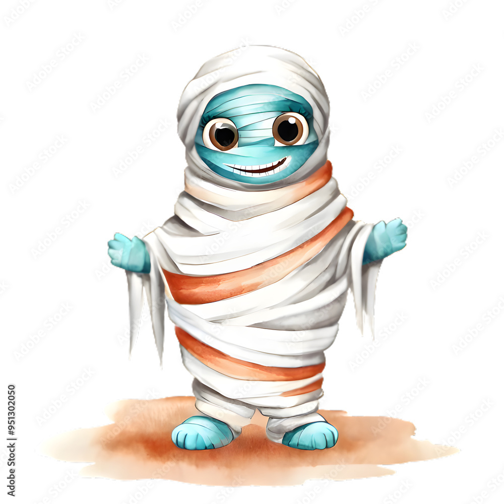 Halloween Mummy in the blue Halloween Mummy in the blue