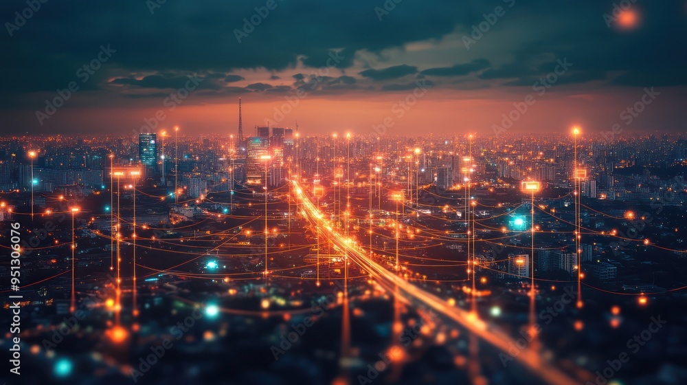 Telecommunication transmission towers, internet signal connection concept Telecommunication transmission towers, internet signal connection concept