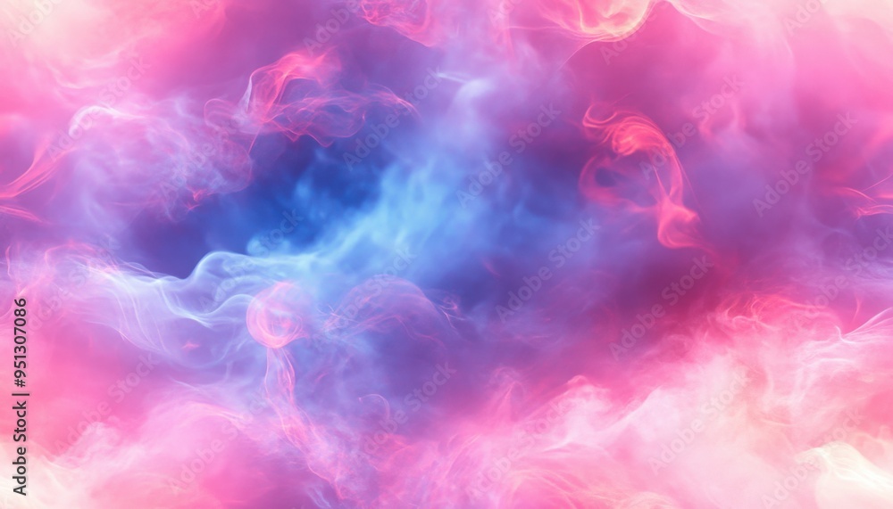 Fototapeta premium Colorful abstract smoke background with vibrant hues of pink, blue, and purple, creating a dreamy and ethereal atmosphere.