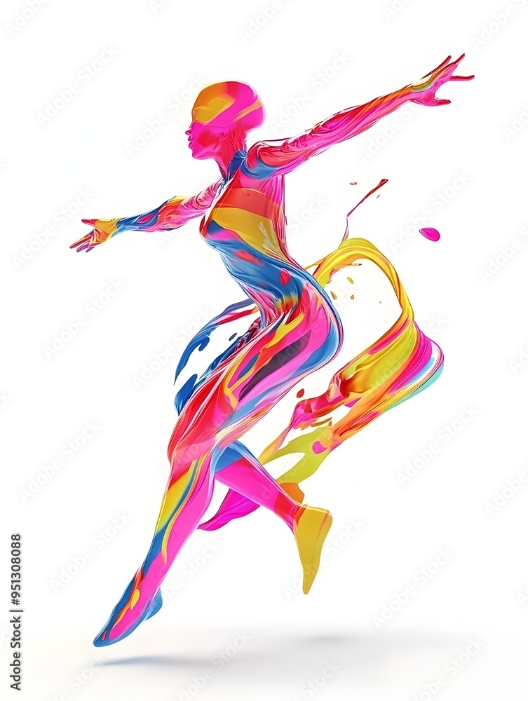 Obraz premium Energetic and Dynamic Music Digital with Bold Contrasting Colors and Abstract Shapes