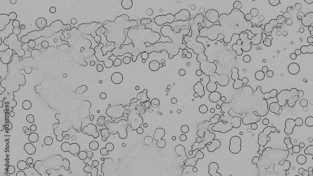 Bubble particles animation on a white background Bubble particles animation on a white background