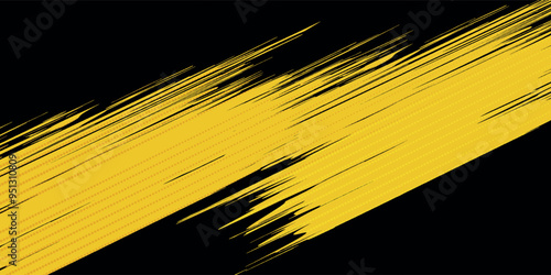 Abstract Black and Yellow Dirty Grunge Background with Halftone Effect.