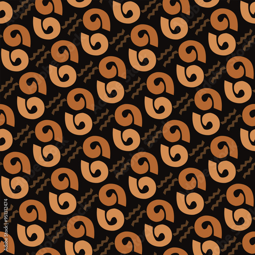 Seamless pattern imitating an African pattern made by hand