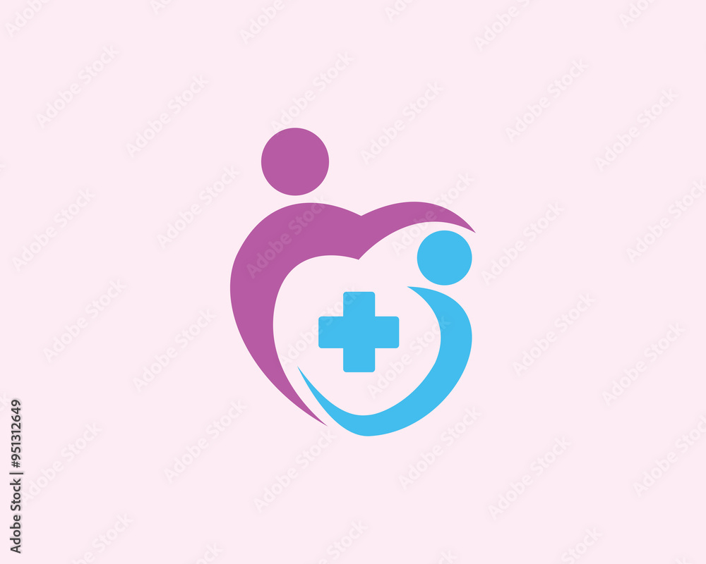 mother and child medical icon or logo design mother and child medical icon or logo design