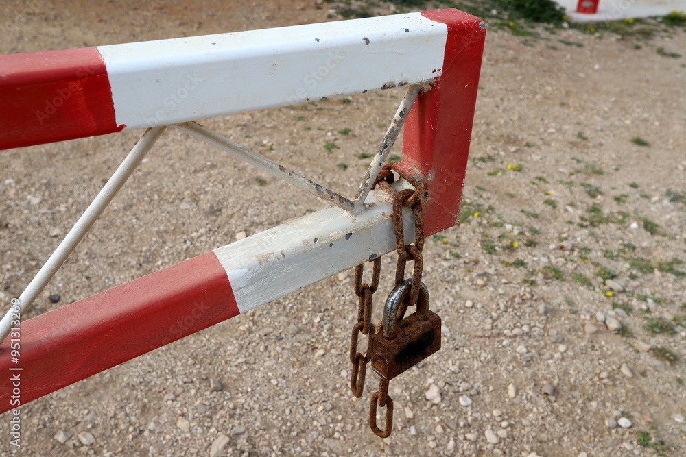 Old iron lock close up. Concept of safety and security.