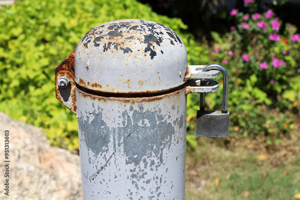 Old iron lock close up. Concept of safety and security. Old iron lock close up. Concept of safety and security.