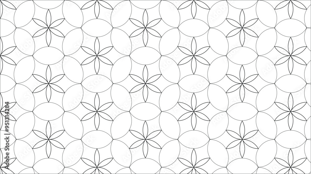 Naklejka premium Seamless abstract modern geometric circle line pattern