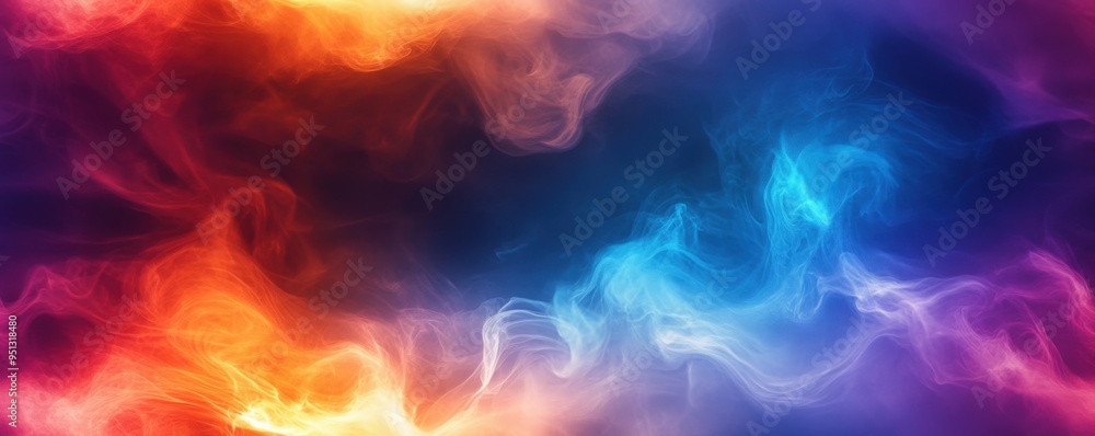 Fototapeta premium Colorful smoke trails with glowing effects, [Abstract Background], [Mystical and dynamic]