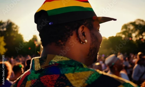 Jamaican Man Enjoying Free Concert in the Park