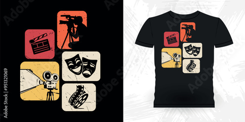 Funny Theater Director Retro Vintage Theater T-shirt Design