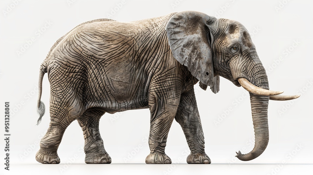 Obraz premium An elephant standing on a white background