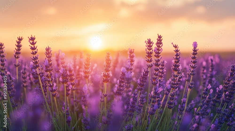 Lavender Field Under Twilight Sky Lavender Field Under Twilight Sky