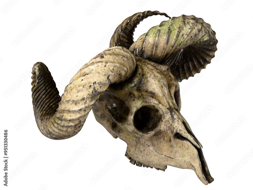 Obraz premium the old ram skull. isolated background.