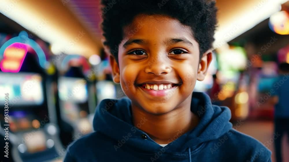 Young boy smiling showing happiness with big grin Young boy smiling showing happiness with big grin