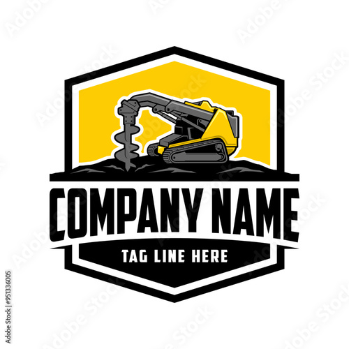 Mini Skid steer loader , logo vector image .