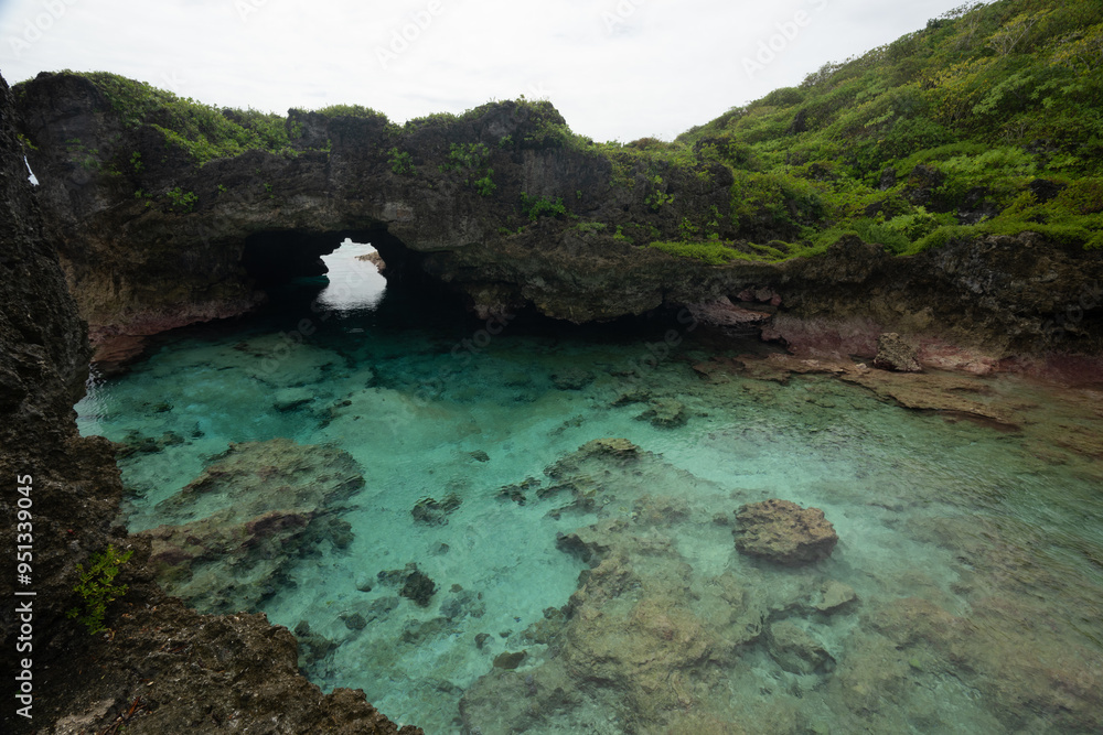 Limu pools swimming cove in the Tropical South Pacific island of Niue