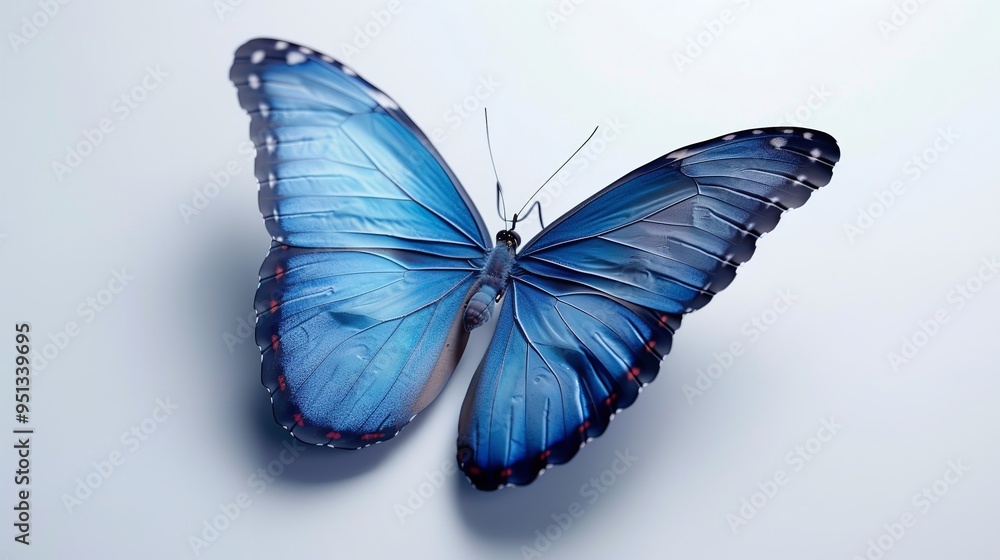 An blue butterfly isolated on white background An blue butterfly isolated on white background