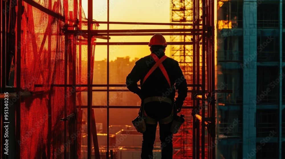 Dramatic Sunset on the Construction Site Dramatic Sunset on the Construction Site