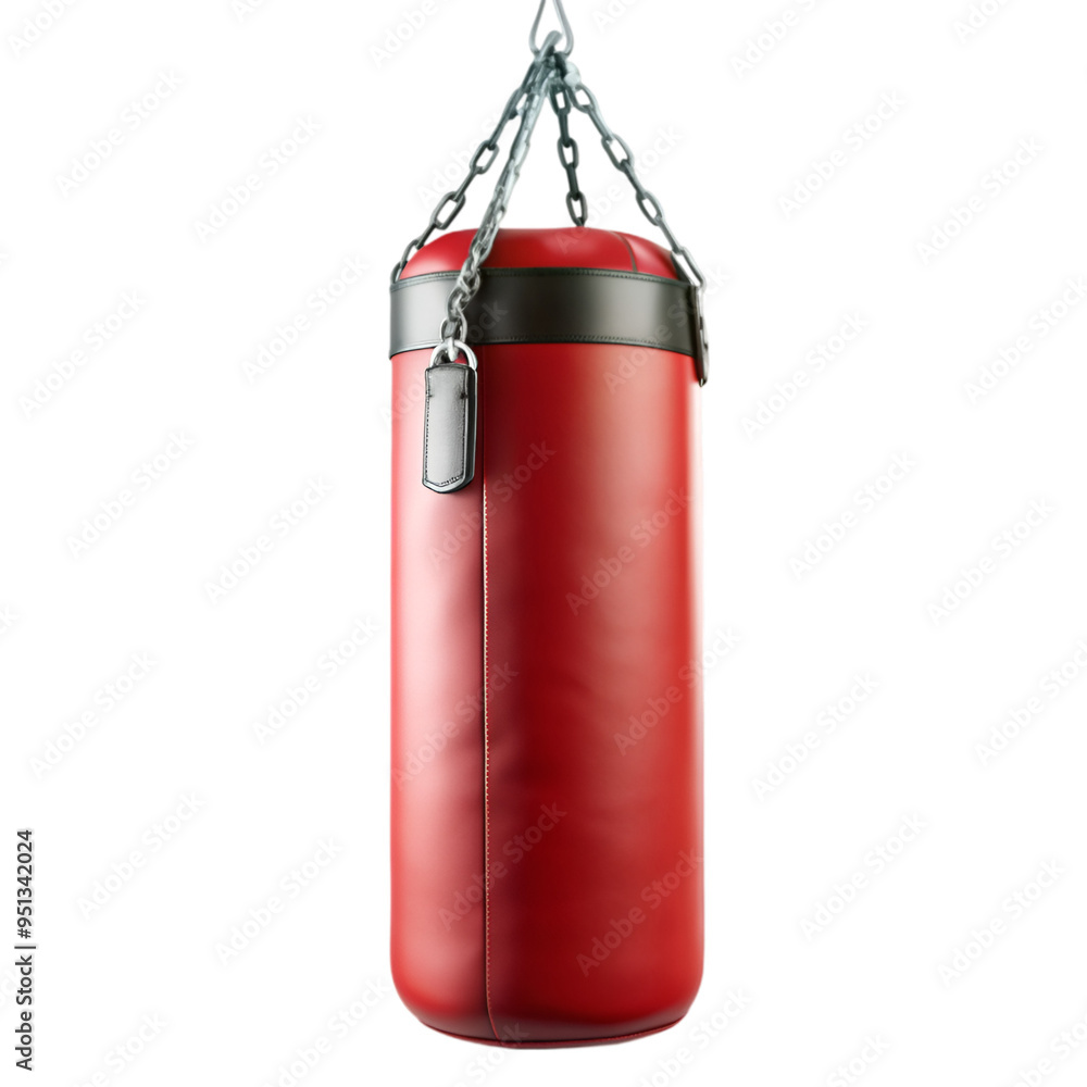 Red punching bag Isolated