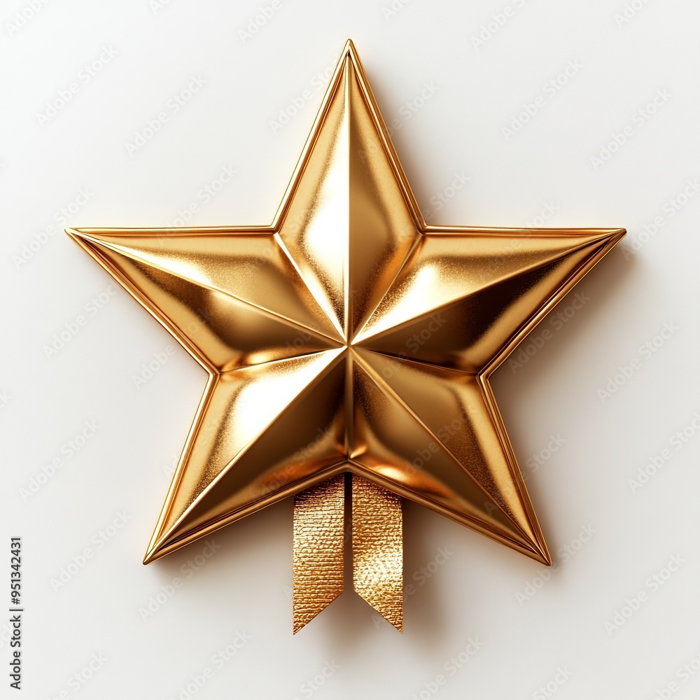 Golden Star with Ribbon: A gleaming golden star with a tied ribbon, a symbol of achievement, excellence, and aspiration. A perfect representation of success, ambition, and recognition. Golden Star with Ribbon: A gleaming golden star with a tied ribbon, a symbol of achievement, excellence, and aspiration. A perfect representation of success, ambition, and recognition.