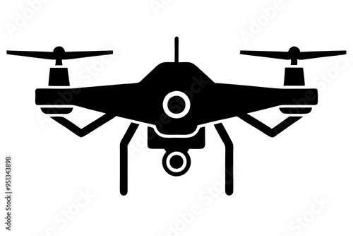 Surveillance Drone Vector Illustration, UAV Clipart, Drone Technology Icon photo