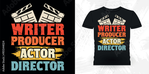 Writer Producer Actor Director Funny Theater Director Retro Vintage Theater T-shirt Design