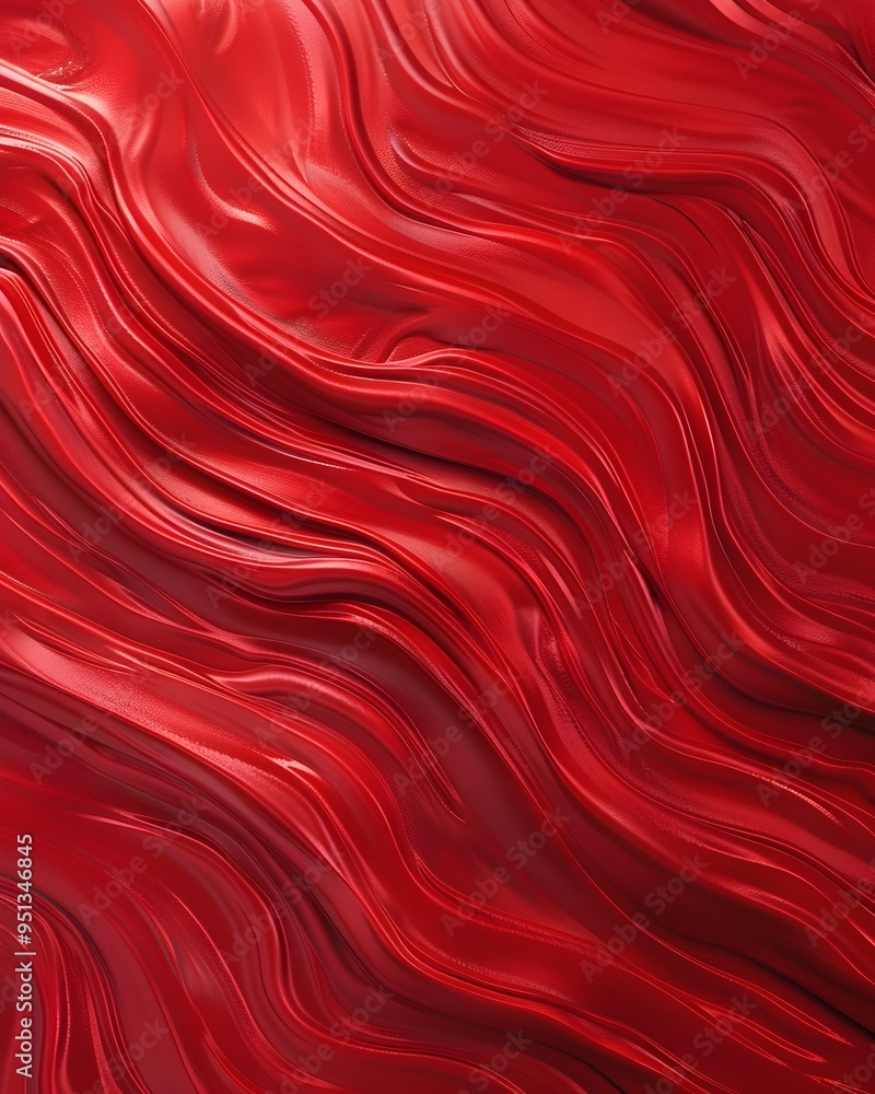 Flowing Red Waves of Smooth Textured Abstract Digital Art Flowing Red Waves of Smooth Textured Abstract Digital Art