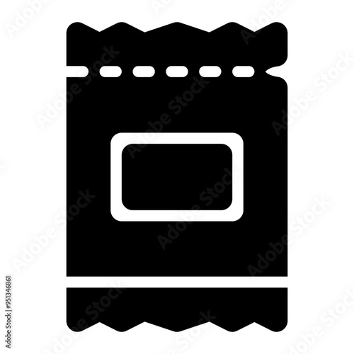 sachet, package, packaging, containers, encasement solid or glyph icon