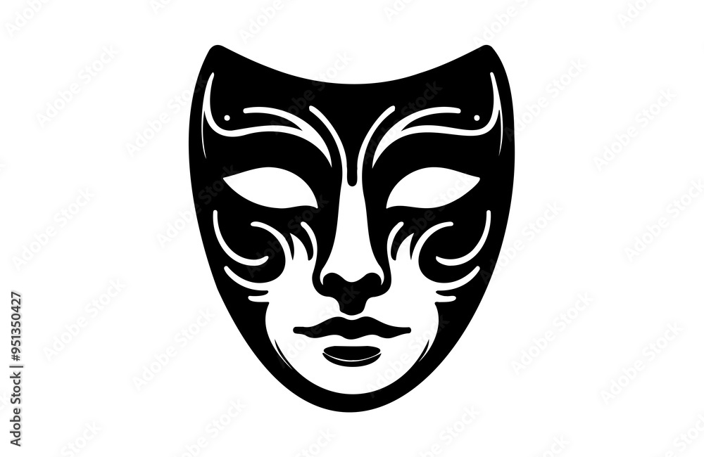 a mask icon of silhouette vector illustration a mask icon of silhouette vector illustration
