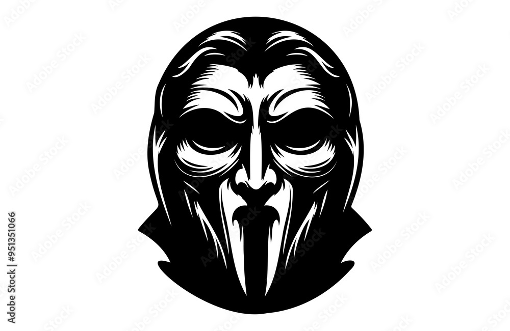 a mask icon of silhouette vector illustration a mask icon of silhouette vector illustration