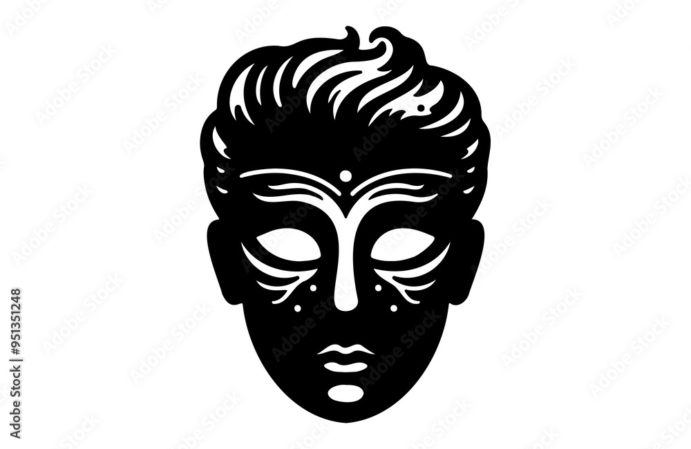 a mask icon of silhouette vector illustration a mask icon of silhouette vector illustration
