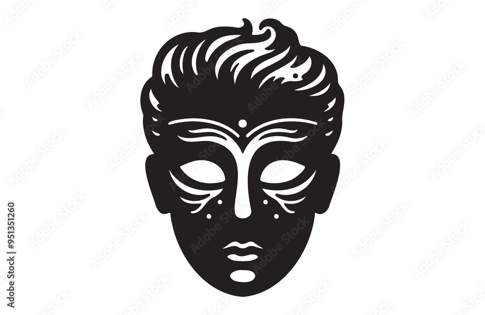 a mask icon of silhouette vector illustration a mask icon of silhouette vector illustration